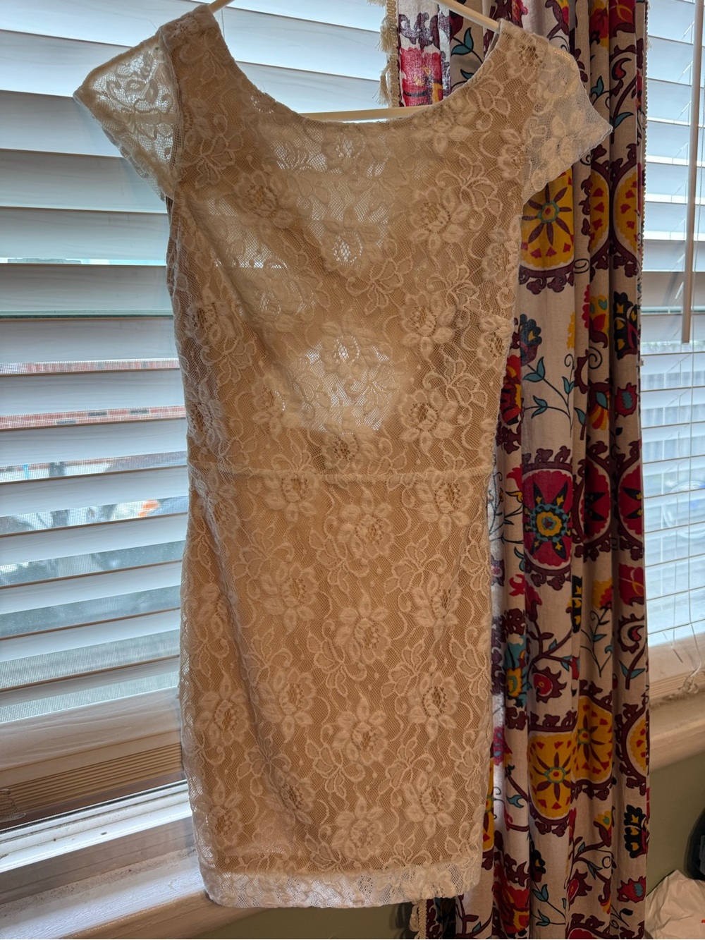 bebe White Lace Mini Dress